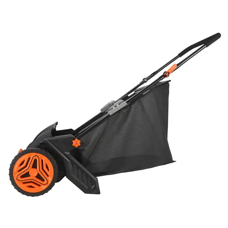 【fathersdaygift】VEVOR Push Lawn Sweeper 21-Inch Leaf & Grass Collector with 3.5 cu. ft. Mesh Collection Hopper Bag,2 Spinning Brushes & Strong Rubber Wheels